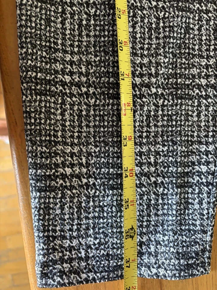 Nanette Lepore Dress Pants. XL. Black & White Plaid. Elastic Waist. Pull On. - Image 3 of 4