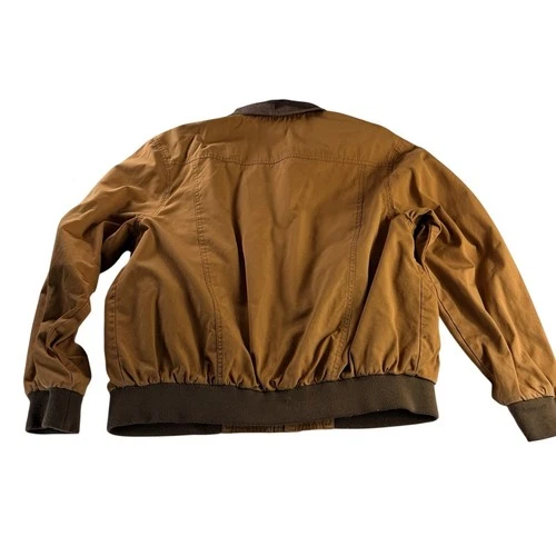 Kakadu Traders AU Tan Canvas Leather  Bomber Barn Work Jacket Heavy Duty Men's L image 2