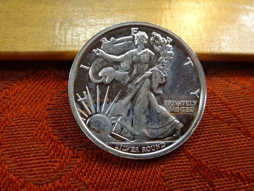 Walking Liberty Design One Half 1/2 Oz .999 Silver Bullion Round - Money Metals