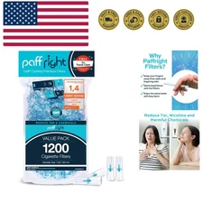 1200 Cigarette Filters That Remove Tar and Chemicals, Reusable Filter Tips, T...