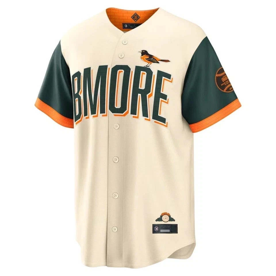 Men's Orioless Cream 2026 City Connect Stadium All Printed Baseball Jersey