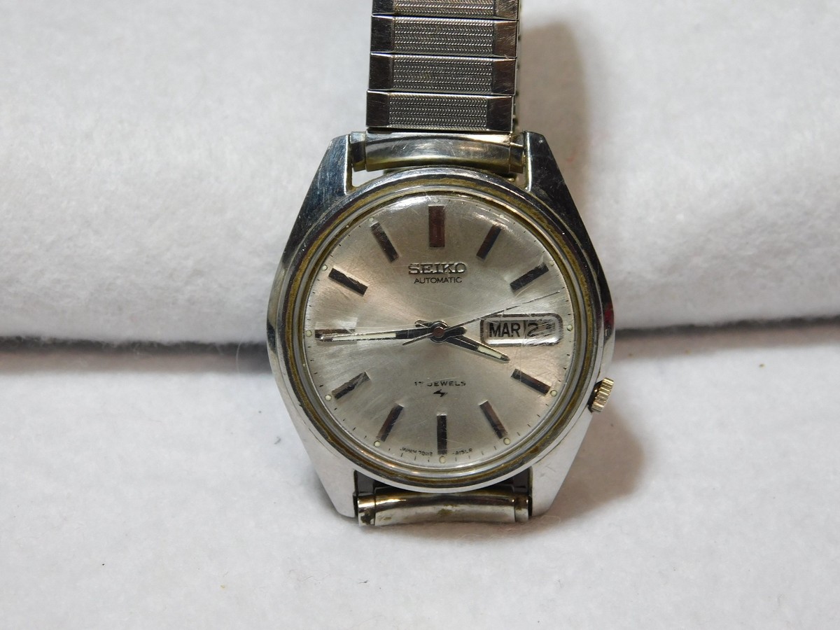 Mens Vintage Seiko 7009-8129 Automatic 17 Jewels Watch. Tested