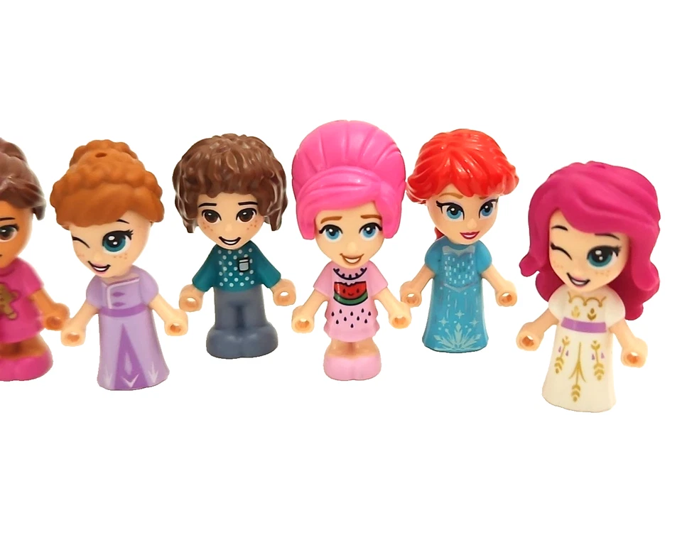 Lego FRIENDS Micro Doll Minifigure Lot 10 Mini Figures w/ Fun Colorful MOC Hair - Image 3 of 4