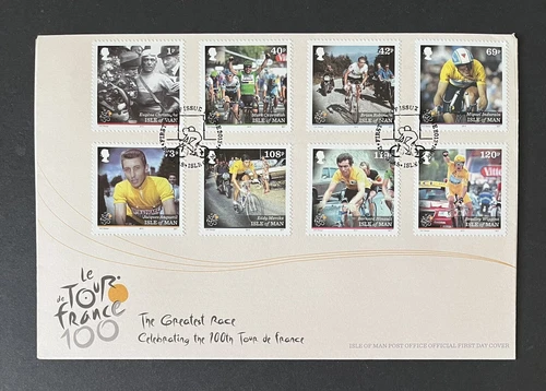 ISLE OF MAN 2013 TOUR DE FRANCE 100 Years FIRST DAY COVER DOUGLAS PMK