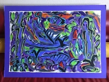 BOGAN VINTAGE PAINTING ABSTRACT EXPRESSIONISM MODERN MATTED 39.5" X 28"