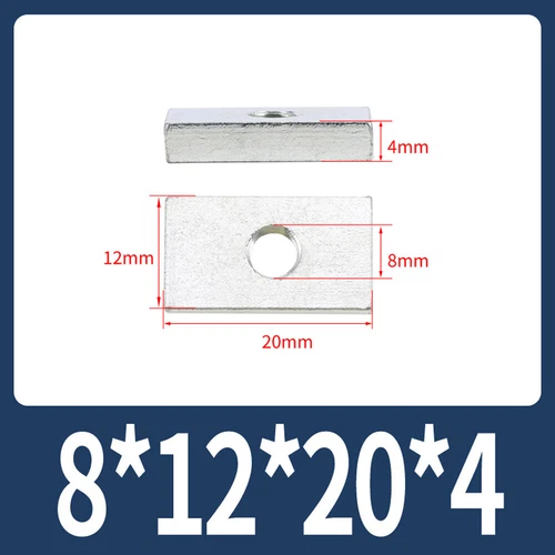 Rechteckige Vierkantmuttern Gleitblöcke für Alu Zubehör, mechanische Ausrüstung - Picture 55 of 73