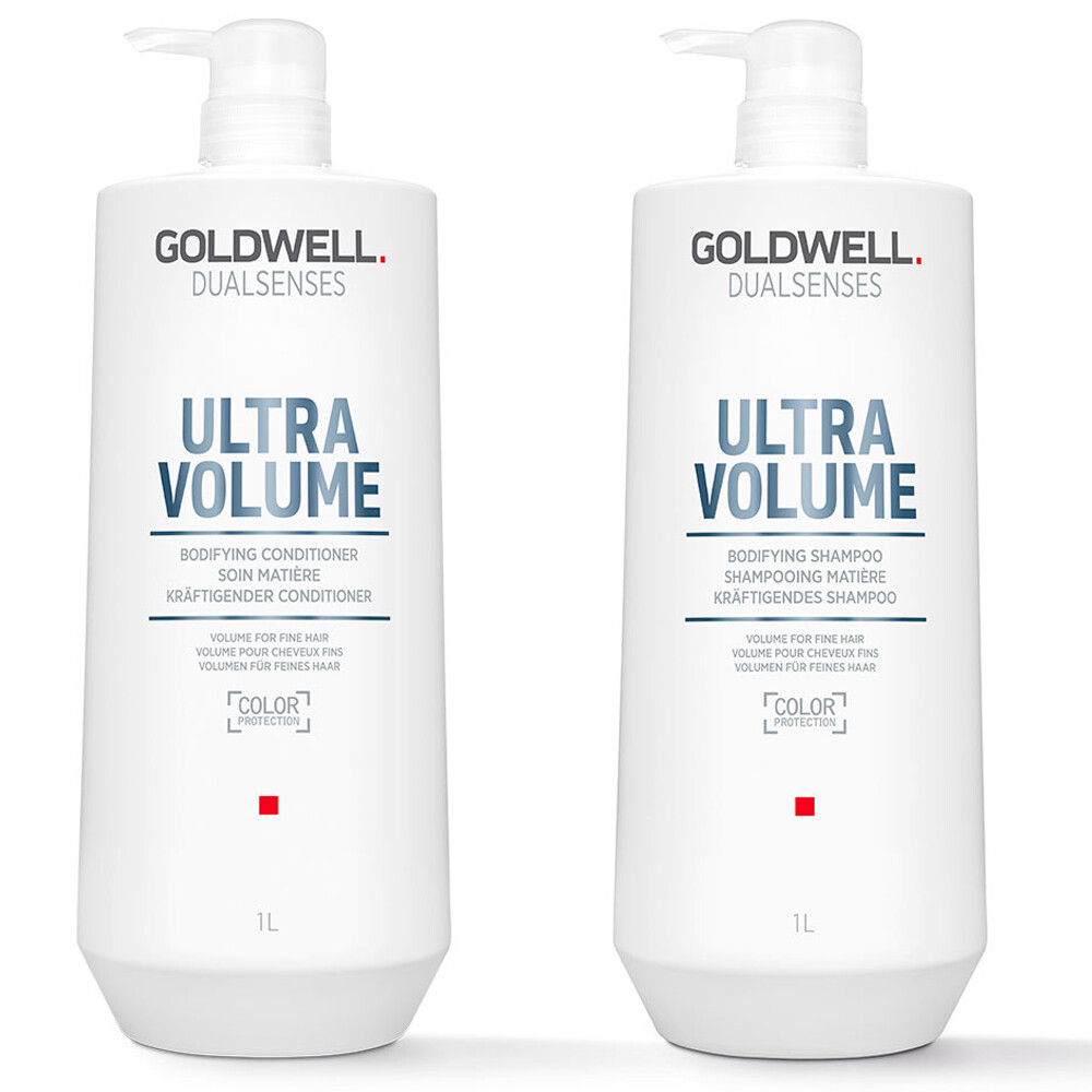 Goldwell Dualsenses Ultra Volume Укрепляющий шампунь + Спрей для тела, 1000 мл