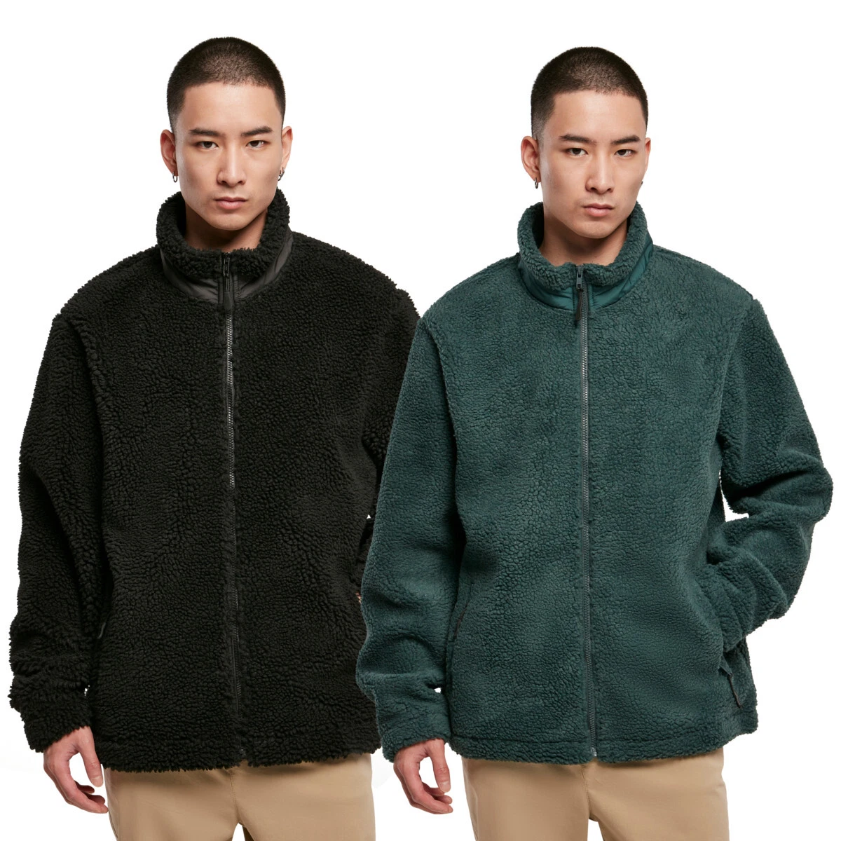 Urban Classics Basic Sherpa Jacket Oversize Look Stand up Collar between-Seasons