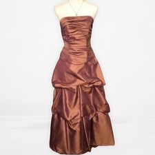 Mori Lee Prom Dress Purple Iridescent Ballroom Gown Size 10 Strapless Princess