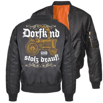 Herren Bomberjacke DORFKIND Motiv outdoor Jacke jungs junge männer Bauer traktor