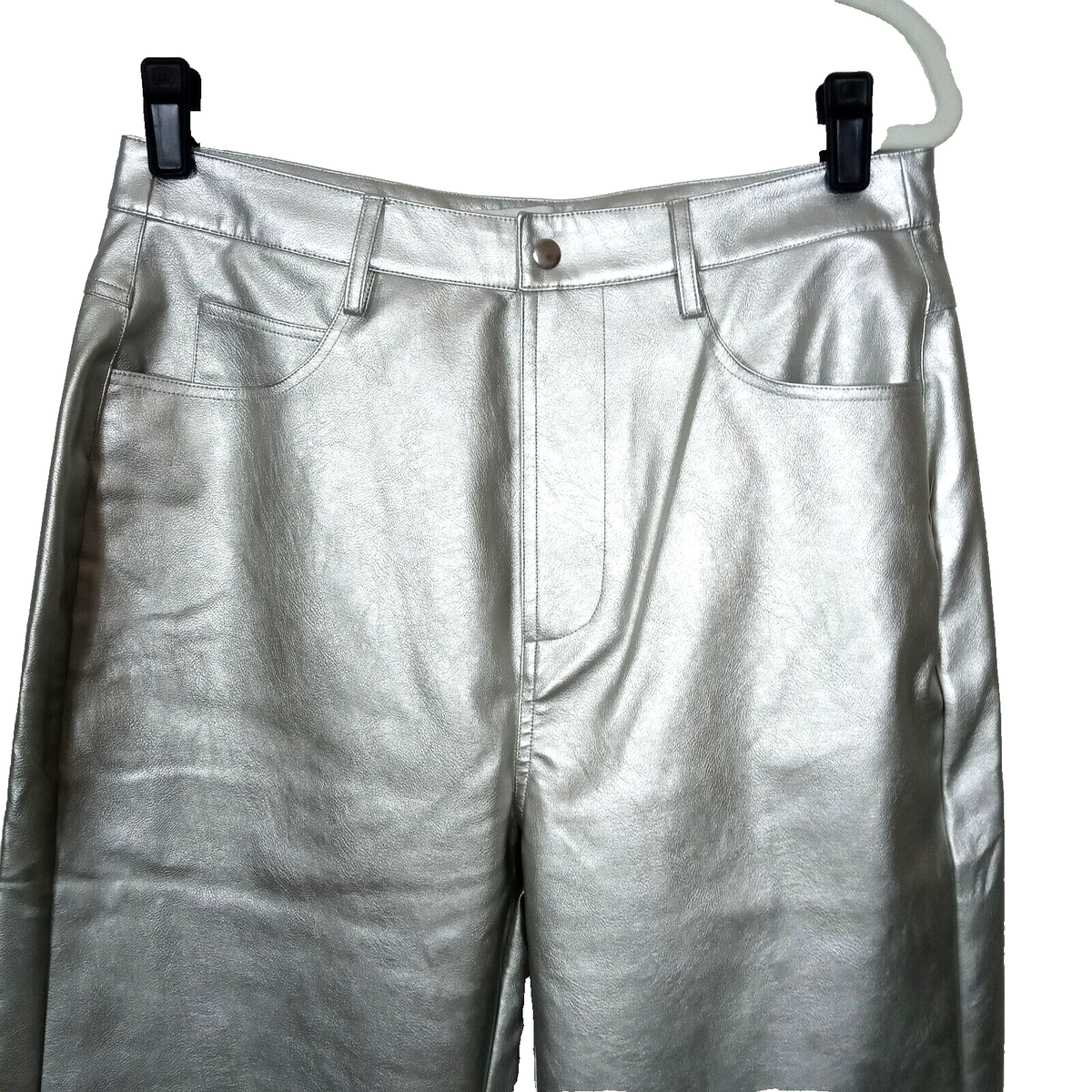 NKNIT vegan leather short pants silver② vegan leather short pants | NKNIT