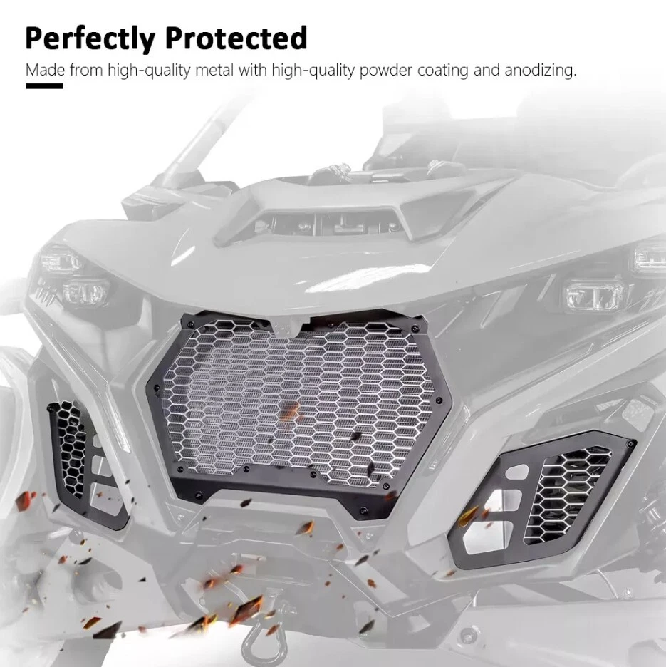 3pc DRT Front Bumper Guard Mesh Inserts Kits For Can-Am Maverick R 2024 2025 - Image 4 of 4