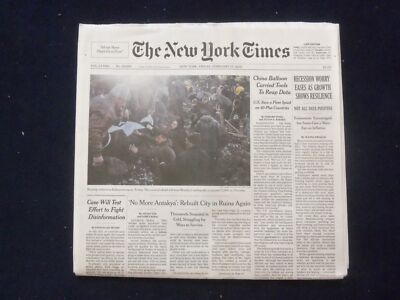 2023 FEB 10 NEW YORK TIMES - RECESSION WORRY EASES AS GROWTH SHOWS RESILIENCE