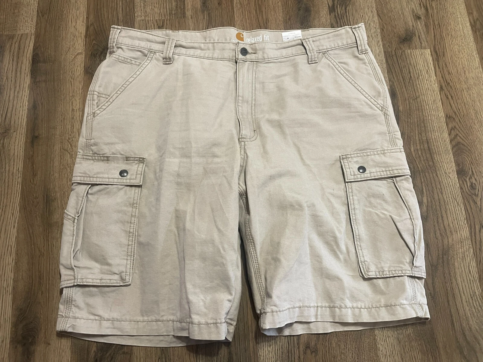 Carhartt Shorts, Men's 40, Khakis, Relaxed Fit, Cargo Shorts, Pockets