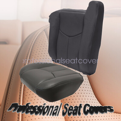 03 04 05 06 GMC Sierra Driver Bottom Leather Seat Cover Dark Gray