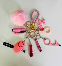 "9-Piece Women's Safety Key Chain Set: Personal Protection Convenience on the
