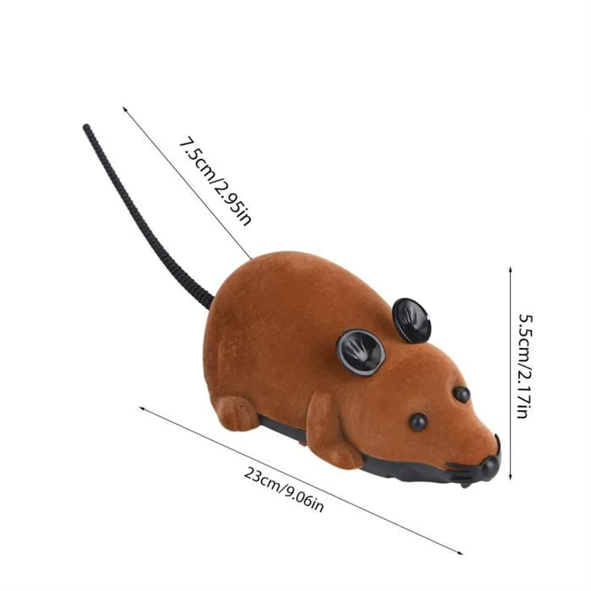 Souris pour chat télécommandée avec mouvements rapides marron