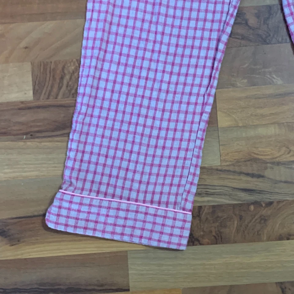 Vtg Nautica Pajama Pant Pink Flannel Plaid Checkered Sleepwear Elastic Medium - Image 3 of 4