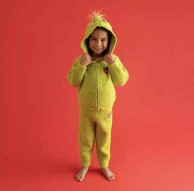 Posh Peanut   Dr. Seuss Mr. Grinch Cuddle Full Zip Hoodie Sweater Size 5/6 NWT