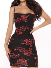 Fashion Nova Novelty Babe Dragon Printed Mini Dress Adult S New w Tags