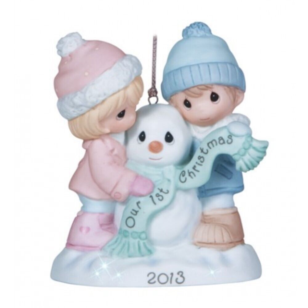 Precious Moments Ornament Our First Christmas Dated 2013 Couple Snowman 131004