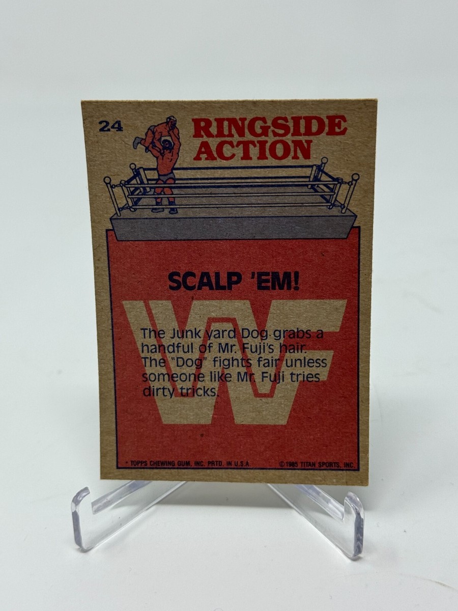 1985 Topps/Titan Sports Wrestling Junk Yard Dog & Mr. Fuji Card
