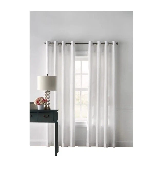 White Solid Pattern Window Curtains & Drapes