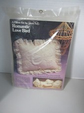 VTG Yours Truly Pillow Embroidery Kit " Romantic Love Bird" KIT  1591  NIP
