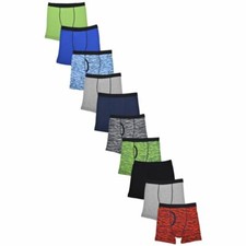 Wonder Nation Boys Underwear, 10 Pack Space Dye Boxer Brief, Size-M