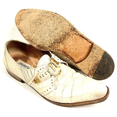 MAURI Genuine Alligator Cream White Dress Shoes 12 M 2503  display picture 1