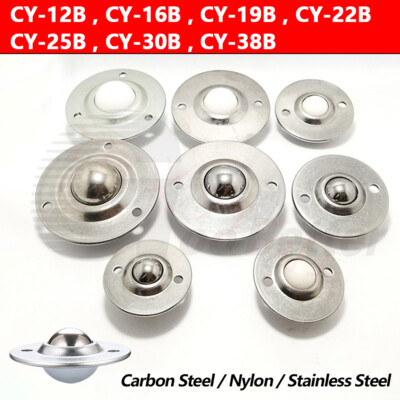 Roller Ball Transfer Bearings Casters - Ball Transfer Unit For Transmission Equipment Conveyor, 1 Inch Universal Rotation Roller, Bearing Steel & Carbon Steel,1600 Lbs Total Load Capacity, Set Of 4