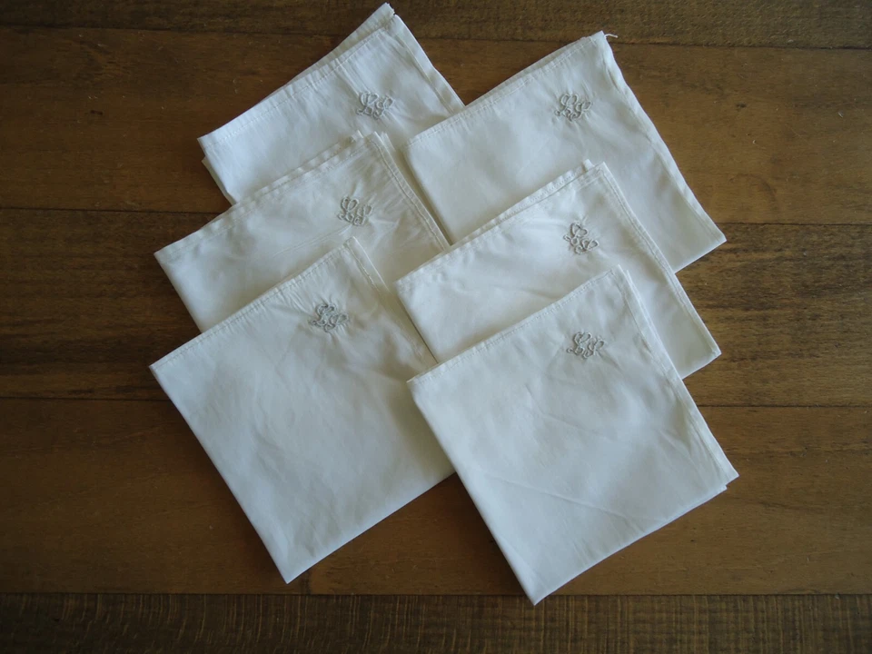 MOUCHOIRS FEMME COTON MONOGRAMME LS - Photo 1/2