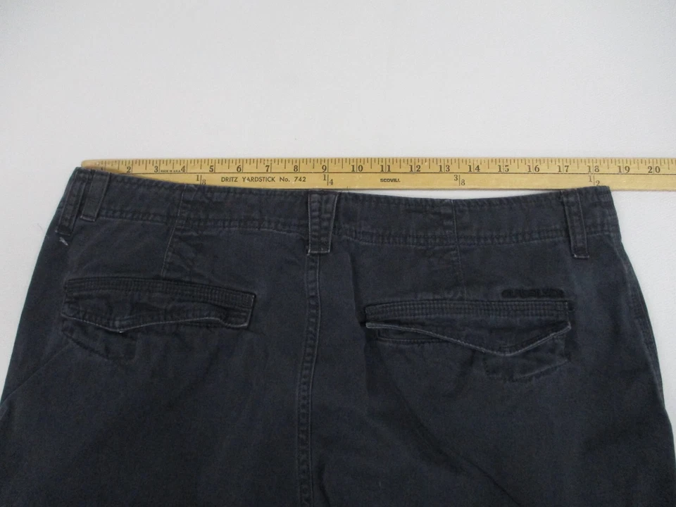 Shorts Quiksilver adulto tamanho 36 azul escuro frente plana bolsos de carga casual masculino - Imagem 3 de 4