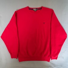 Polo Ralph Lauren Men's Size L Classic Red Fleece Crew Sweatshirt