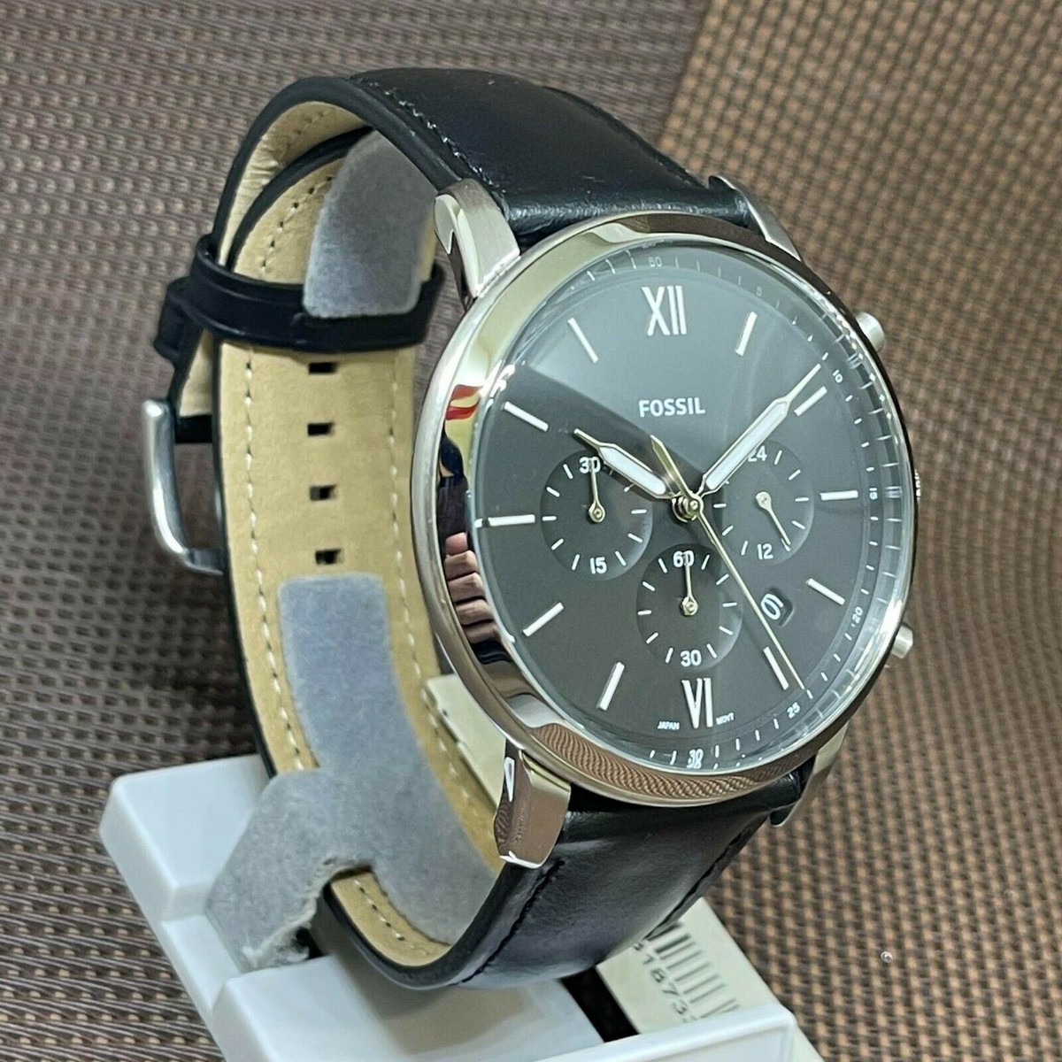 Fossil FS5452 Neutra Chronograph Black Leather Analog Quartz Men's