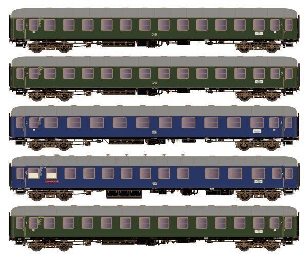 Hobbytrain H0 DC H43032 5-teiliges Wagen-Set DB Schnellzug D83 M&uuml;nchen-Hamburg