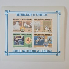  Sénégal bloc-feuillet 4 timbres Parcs Nationaux oiseaux neuf non dentellée 