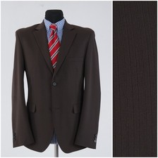 Mens Striped Blazer 38R UK Size BRICE Brown Sport Coat Jacket