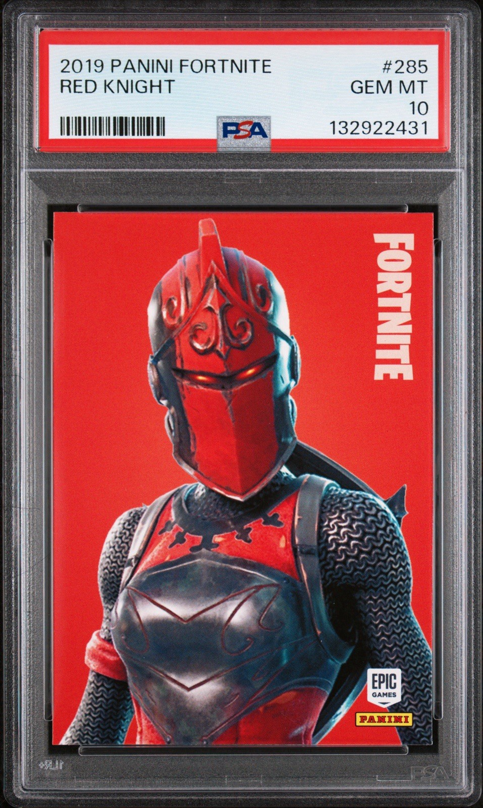 2019 PANINI FORTNITE #285 RED KNIGHT USA PRINT PSA 10