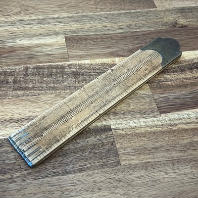 Vintage Klapplineal Buchsbaum & Messing Zimmermannslineal 36'' Zollstock