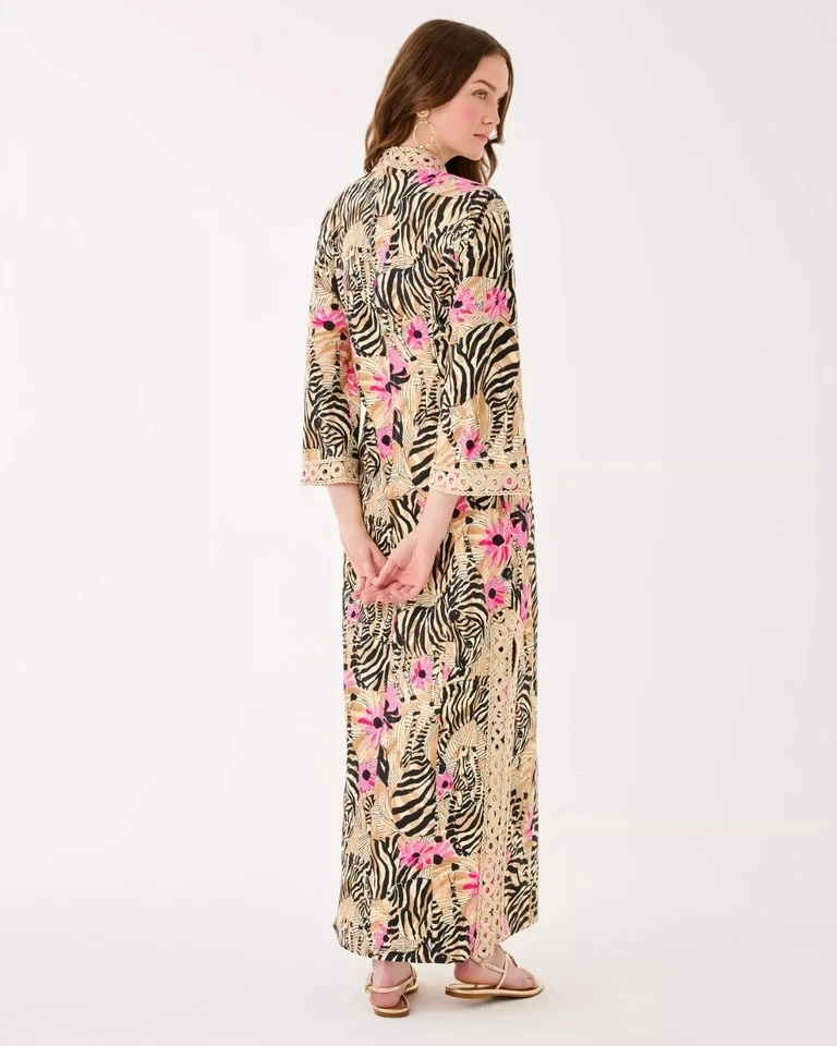 NWT Lilly Pulitzer Shealyn Stretch Maxi Caftan Rutabaga El Morocco Full Size. !! - Image 3 of 4