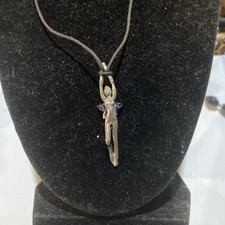 Tinker Bell Pendant On Corded String Silvertone