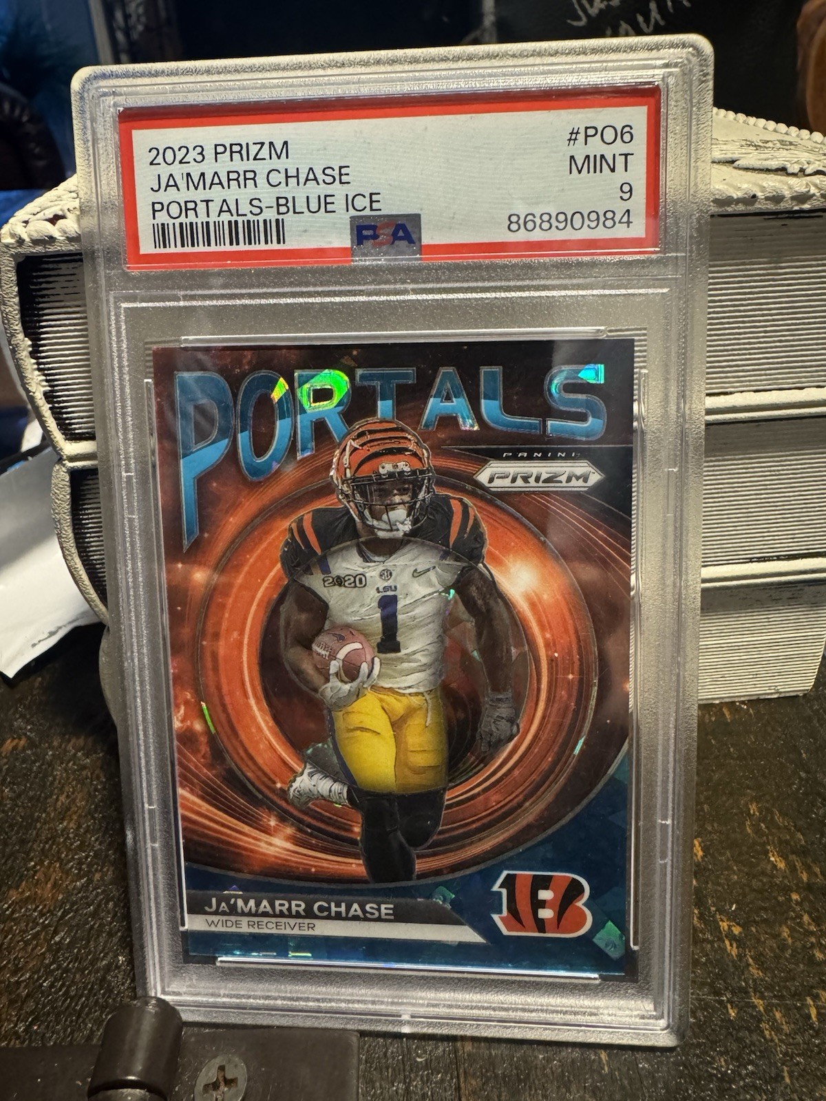 2023 Panini Prizm - Portals Ja'Marr Chase #PO-6 Blue Ice Prizm /99