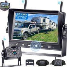 RV Backup Camera Wireless Waterproof 7'' LCD Monitor Night Vision 4 Channels