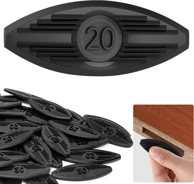 60 Pcs Plastic Joining Biscuits, Self Clamping Plate Joiner Biscuit, Black Biscu