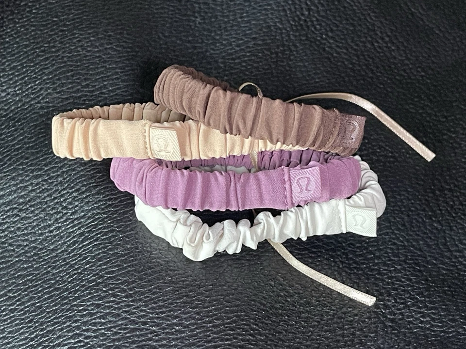 Paquete de 4 lazos elásticos ajustados Lululemon para cabello fino neutros Foto 3 de 4
