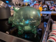 Citizens Bank of Rochester NY Pig Piggy Bank Coin Bank. Plastic Pig Bank 7