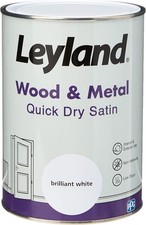 Leyland Wood & Metal Quick Dry Satin, Brilliant White, 1.25 Litre