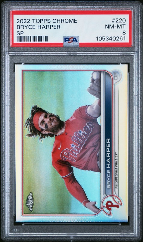Bryce Harper 2022 Topps Chrome Image Variation SP #220 PSA 10 POP 6 Short Print 