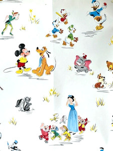 1959 WALT DISNEY VINTAGE CONTACT PAPER  18" X 288" MICKEY, DONALD, PINNOCHIO +